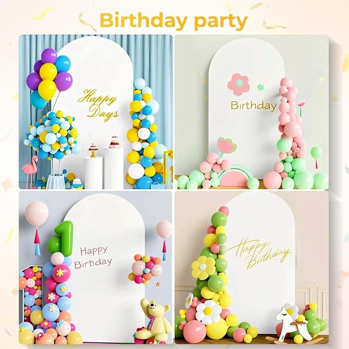6.6FT Metal Arch Backdrop Stand and Cover Set, Gold Wedding Arch Backdrop Stand with Cover, Balloon Arch Frame Stand with Cover for Wedding Birthday Party Baby Shower Graduation Ceremony Decor