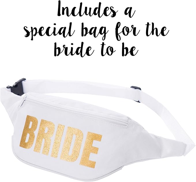 Bachelorette Fanny Pack Set (12 pack) Includes Bride Fanny Pack I Fanny Packs for Bachelorette Party Favors I Bride Tribe Funny Fanny Packs