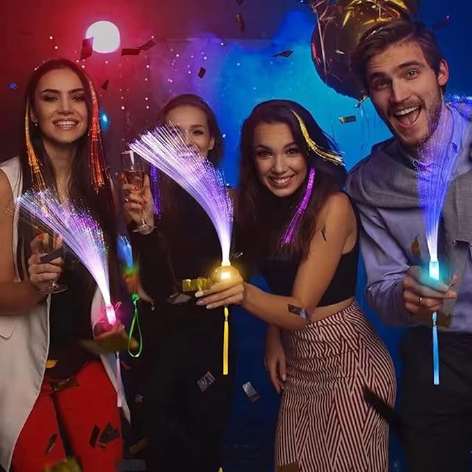 60 Pack Fiber Optic Wands,LED Light Up Wands with 3 Flashing Models,Glow in the Dark Wands for Wedding,July 4th,Birthday,Halloween,Christmas Concert Club Party Favors (Multi-colored)
