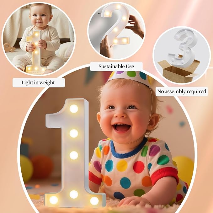 LED Marquee Light Up Numbers Sign - Lighted Birthday Numbers Sign for 70th Birthday Party Decoration, Bar Wall, Home, Table Room, Wedding and Christmas Decorations, Number 70