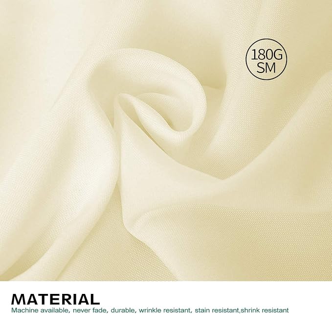 Surmente Ivory Tablecloth 90 x 132-inch Rectangular Polyester Table Cloth for Weddings, Banquets, or Restaurants