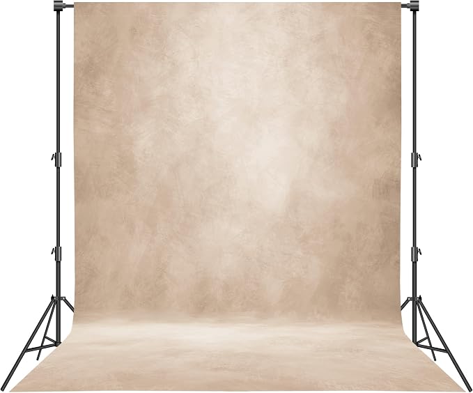 Abstract Professional Photography Backdrop for Portrait Photo Props Booth Background Photoshoot Studio with Polyester Fabric Roller Pocket on Top (8x10ft,Light Beige,No Stand)