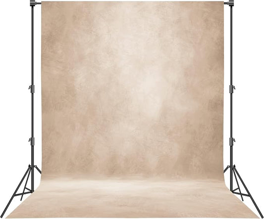 Abstract Professional Photography Backdrop for Portrait Photo Props Booth Background Photoshoot Studio with Polyester Fabric Roller Pocket on Top (8x10ft,Light Beige,No Stand)