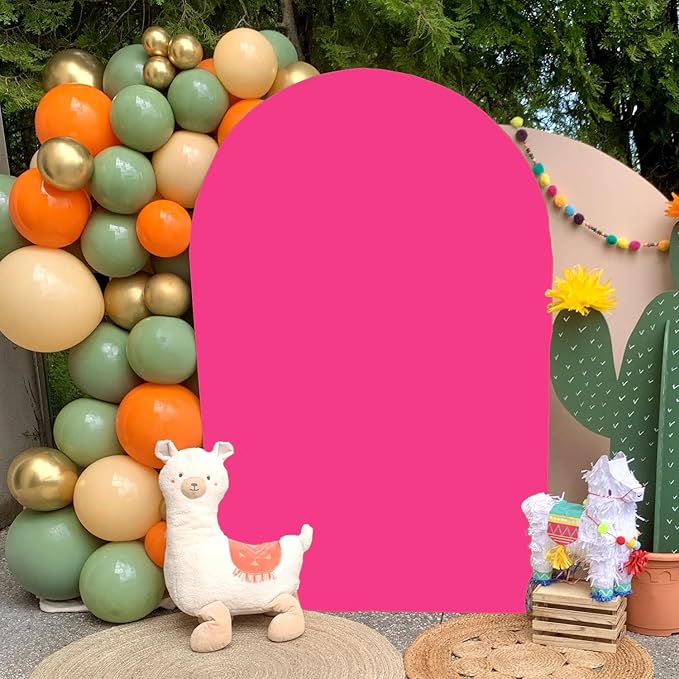 FOTSHARER Arch Cover 6FT Hot Pink Wedding Arch Cover Spandex Fitted Arch Backdrop Cover for Arch Stand Chiara Arch Covers Stretchy Backdrop Fitting Arch Fabric Cover for Gender Reveal Party Decoration