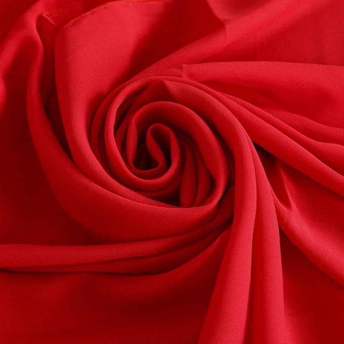 DUOBAO Dark Red Wedding Ceiling Drapes 30ft Sheer Chiffon Backdrop Curtains, Red Arch Draping Fabric for Wedding Ceremony Reception Ceiling Decor Party Event Decoration, 6 Panels 5x30ft