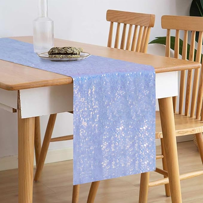 10 Packs 12 x 72 inches Mermaid Purple Sequin Table Runner, Glitter Runner for Birthday Party Supplies Wedding Holiday Celebration Baby Shower Engagement Anniversary Decor