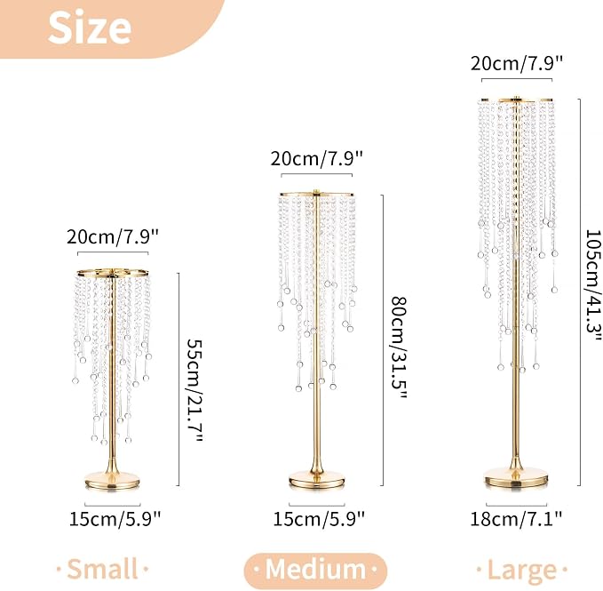 NUPTIO Gold Vase Wedding Centerpieces: 2 Pcs 29.5in Tall Crystal Flower Stand for Tables Elegant Metal Flowers Arrangement Vases for Weddings Birthday Party Anniversary Reception Home Decorations