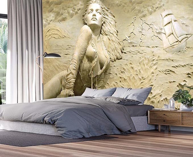 Cliouar-Wall Mural Wallpaper for Bedroom Living Room Wallpaper 3D Wallpaper Decoration Sculpture Art 155" x 103" (Not Peel and Stick)
