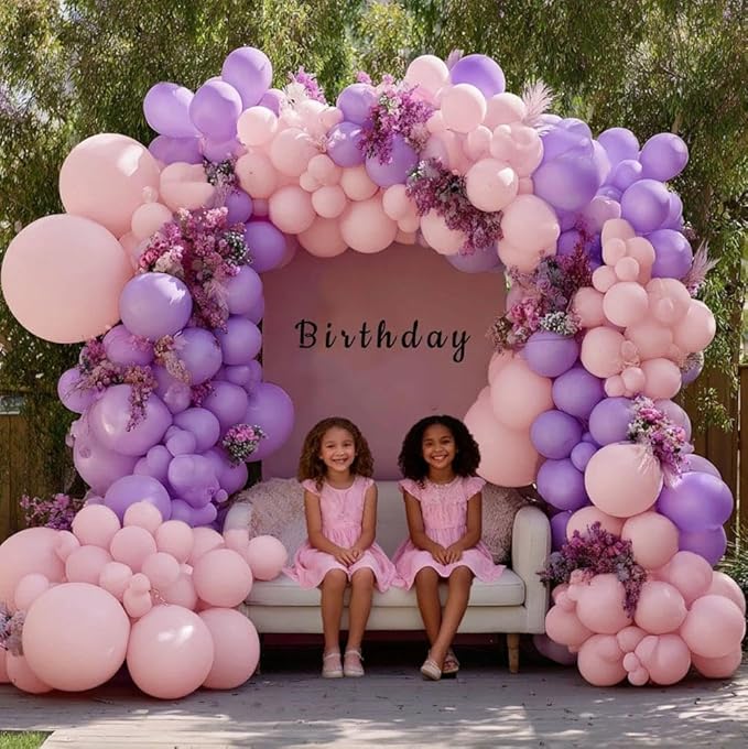 Pastel Pink Balloon Garland Double Stuffed Baby Pink Balloons Arch Light Pink Latex Balloons Different Sizes 18/12/5 Inch Macaron Balloon Kit for Baby Shower Wedding Princess Birthday Party Decor
