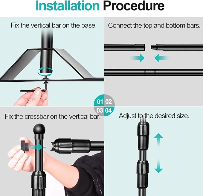EMART Adjustable Photo Backdrop Banner Stand with 8 x 8ft (W x H) Telescopic Tubes, Suitable for Trade Shows, Professional Photography Booths, and Step and Repeat Background Displays