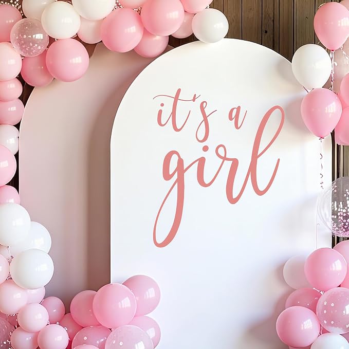 It’s A Girl Baby Shower Decorations - It’s A Boy Sign, It’s A Girl Decal Sign for Balloons Arch Backdrop, Pink First Birthday Decorations for Girls, One Year Old Wall Decor, 1St Party Supplies