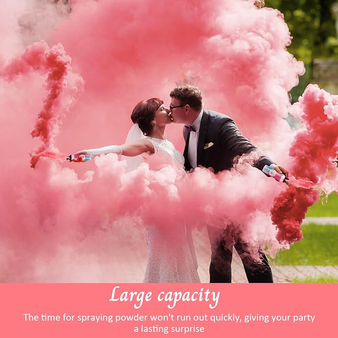 Gender Reveal Fire Extinguisher: 2 Packs Pink Gender Reveal Ideas Only for Baby Girl with 100% Biodegragable for Gender Reveal Decorations (Pink)