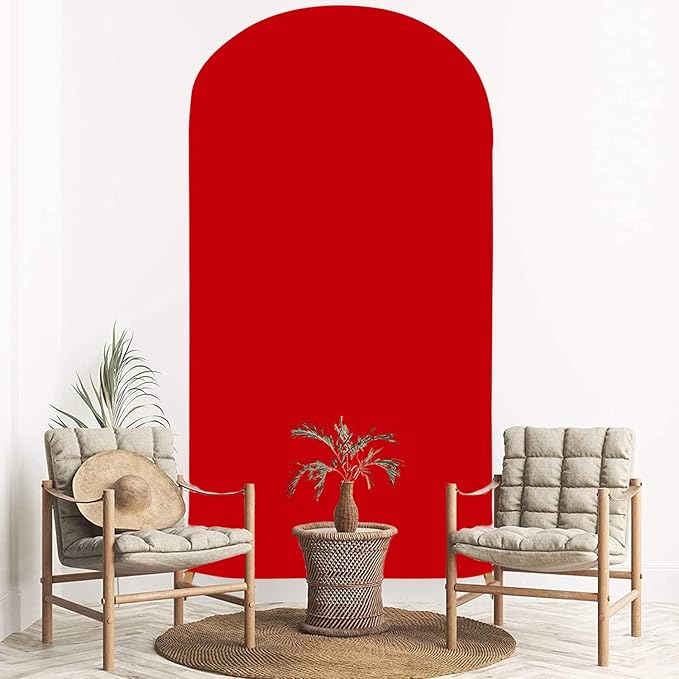 FOTSHARER Spandex Arch Cover 6.6FTx3.3FT Red Arch Backdrop Cover for Arch Stand Wedding Arches Spandex Cover Chiara Wall Covers Spandex Fabric for Arched Backdrop Birthday Arch Covers for Parties