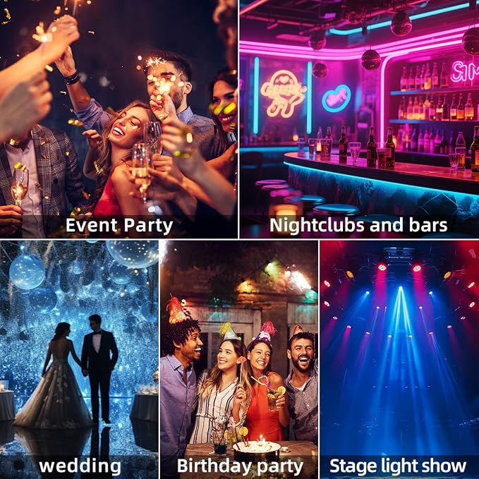36 LEDs RGB Sound Activated Par Light with Remote DMX Control Uplights for Wedding Party DJ Events Music Dance Church Stage Lighting -3 Pack-（DJ - Disco Lights）