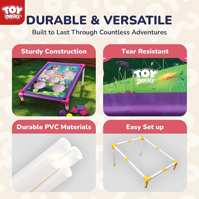 TOY Life Bean Bags Toss Game, Cornhole, Outdoor Toys for Kids Ages 4-8, Corn Hole, Cornhole Set, Sports & Outdoor Play Toys, Outside Toys for Kids Ages 4-8, Outdoor Activities for Kids, Backyard Toys