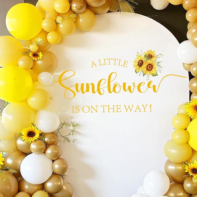 A Little Sunflower Is On The Way Baby Shower - A Little Sunflower Is On The Way Decal, Flower Sign for Balloons Arch Backdrop, First Birthday Decorations for Girl, 1st Party Banner Supplies for Girl