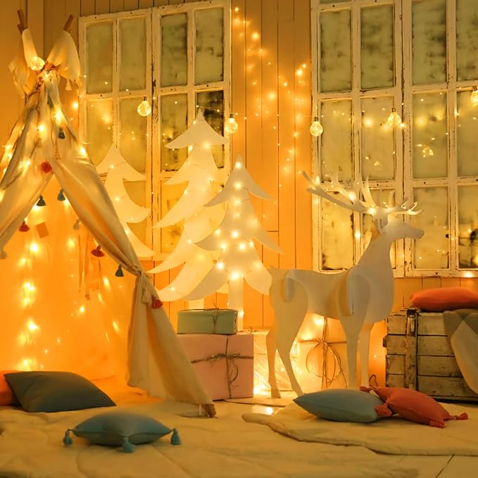Christmas Twinkle Lights, 72 Ft 200 LED Twinkle String Lights, Fairy Light with Plug in, Copper Wire String Lights for Bedroom Party Christmas Tree Warm White