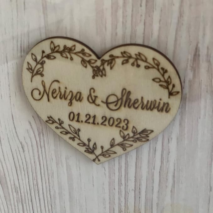 Wedding Guest Book Alternative, Rustic Wedding Decorations for Reception, Favors for Guests 80 Hearts Green Wreath (Light Beige)