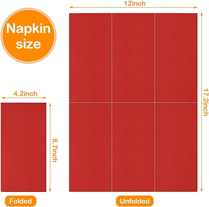 200 Pack Gzfunteng Linen-Like napkins disposable Red and White, 12" × 17" Paper Napkins, Durable and Absorbent Guest Hand Towels for Bathroom, Kitchen, Powder Room or Event