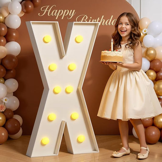 Marquee Letters 4 Feet Tall 4FT Large Light Up Letters X for Birthday Wedding Engagement Party Decorations Will You Marry Me Sign Yard Pre-Cut Foam Board