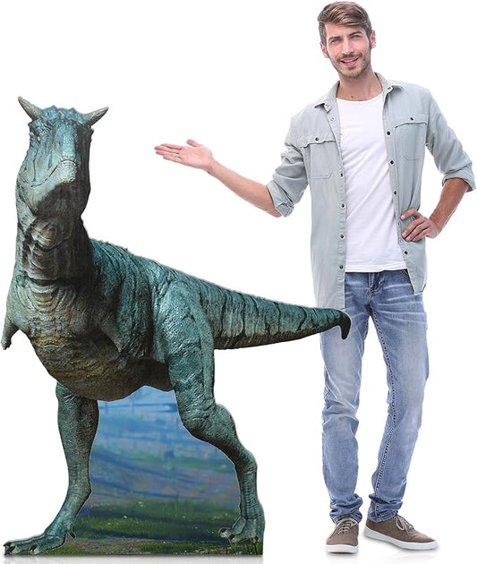 Colingmill 4 ft Life Size Carnotaurus Dinosaur Cardboard Standup Cutout Jurassic Birthday Party Decoration Photo Prop PVC Cutout Dinosaur Theme Party Photo Prop for Animal Jurassic Theme Supply