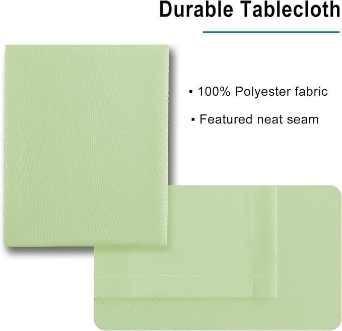Hiasan Light Sage Square Tablecloth - Waterproof and Spillproof Restaurant Washable Polyester Table Cloth for Dining Room, 54 x 54 Inch