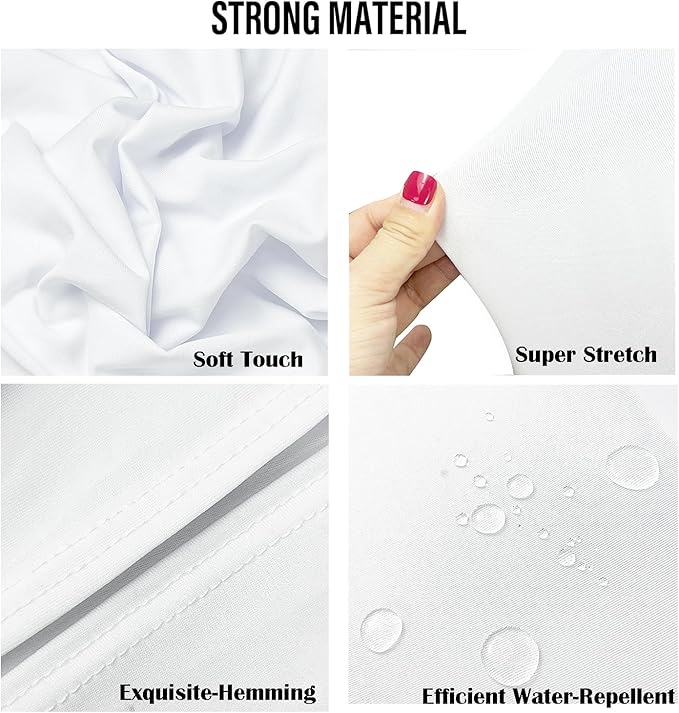 10PCS Stretch Spandex Folding Waterproof Chair Covers,Universal Fitted Chair Cover Protector for Wedding Party Banquet Holidays Celebration Decoration(White)