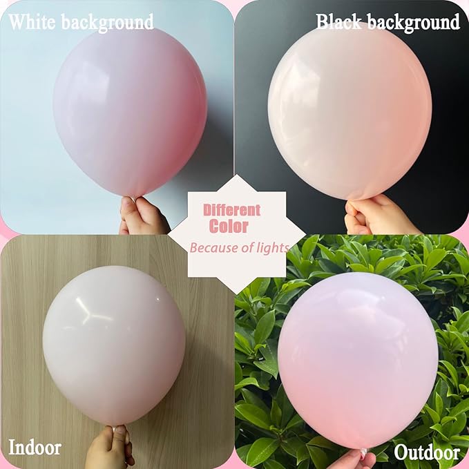 Nude Pink Balloons Different Sizes 18/12/10/5 Inch, Double Stuffed Pink Balloon Arch, Light Pinks Balloon Garland for Boho Party, Baby Shower, Birthday, Weddings(Nude Pinks)