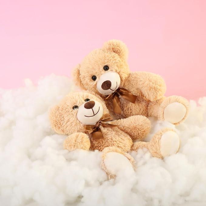 MaoGoLan 3 Pieces Bulk Teddy Bears Stuffed Animals Baby Shower, Soft Small Stuffed Teddy in Bulk, 13.5" Cuddly Mini Teddy Bears Centerpiece,Wedding,Party,Engagement