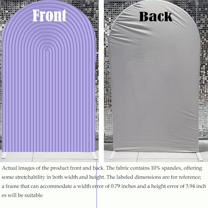 2D Printed Ripples Party Arch Cover - Lavender, 5x3ft - Spandex - Celebratory Events - Includes One Cover