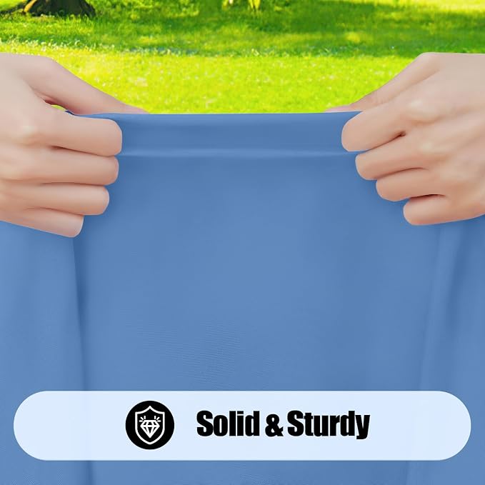 Smiry 4 Pack Rectangle Picnic Table Cloth, Waterproof Elastic Fitted Tablecloths, Washable Polyester Rectangular Patio Table Cover for Camping, Indoor and Outdoor (Stone Blue, 30"x72")