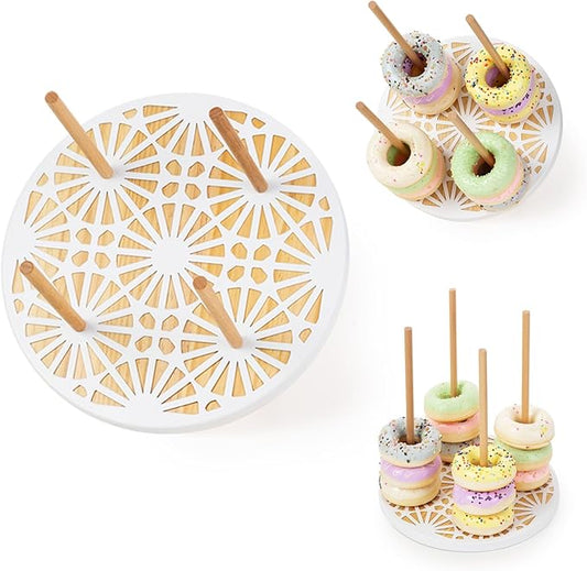 Donut Wall Stand,Doughnut Display Stand,Bagel Holder for Party, Dessert Table,Birthday, Wedding, Baby Shower, Bridal Showers,Party Supplies (Round)