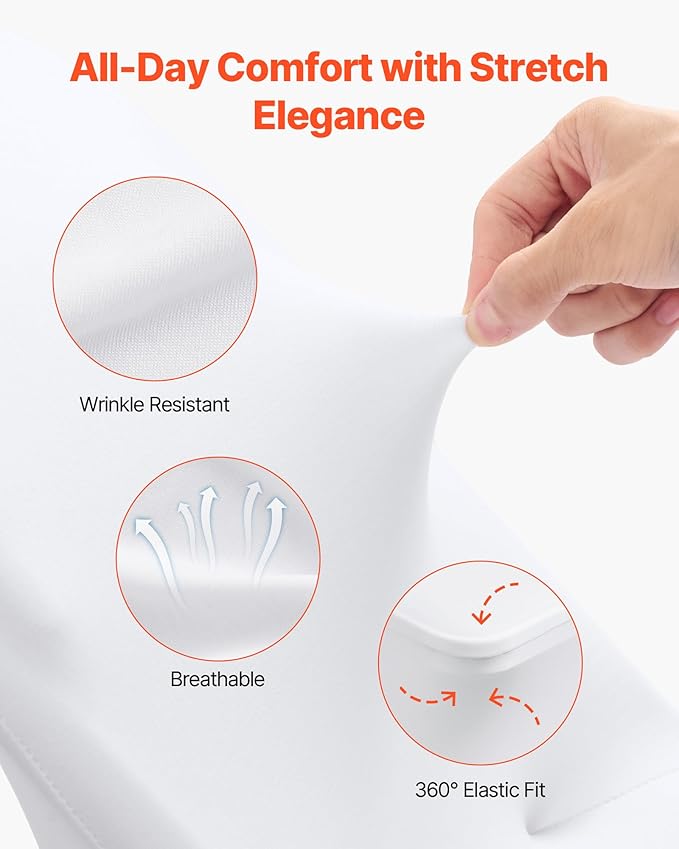 VEVOR Chair Covers, Polyester Spandex Chair Cover, Stretch Slipcovers for Wedding Party Dining Banquet Flat-Front Chair Covers (White-c, 150PCS)