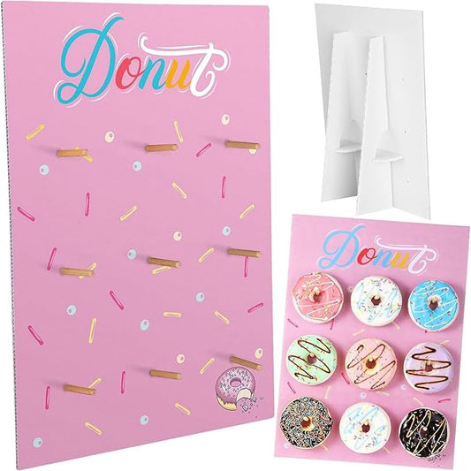 Jetec Donut Stand Donut Display Stand 2026 Graduation Wedding Party Desserts Holder Wall Reusable Board Dessert Table Holder for Birthday Party Supplies for Wedding Baby Shower Treat(Pink)