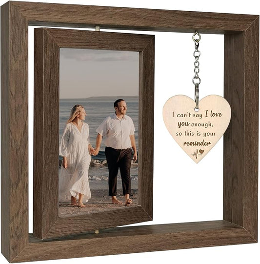 EYITUPC I Can't Say I Love You Enough - So This is Your Reminder Rotating Picture Frame, Sentimental I Love You Reminder Gifts for Girlfriend Boyfriend Her Him (Display 2 4x6)