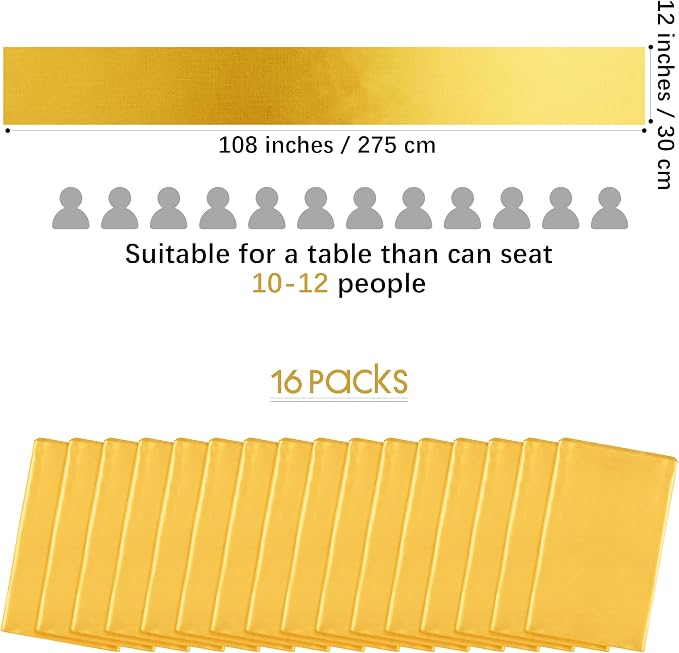 Aneco 4 Pack Satin Table Runner 12 x 108Inch Long Bright Silk and Smooth Fabric Party Table Runner for Wedding Banquet Party Decoration