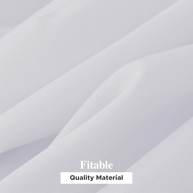 Fitable 6 Pack White Round Tablecloths - 90 Inches Round - Wrinkle and Stain Resistant Fabric Table Clothes, Washable Polyester Table Covers for Wedding, Party, Banquet, Formal Events