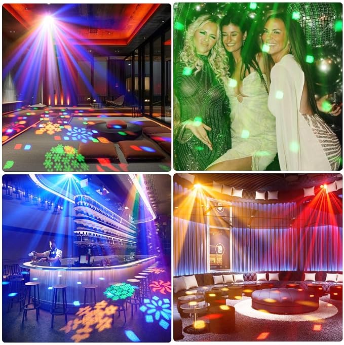 Party DJ Disco Light 3in1 projector Stage lighting remote control multi-mode voice control strobe effect projection light Family Party Bar Club KTV Karaoke Holiday Birthday Bash Party atmosphere light