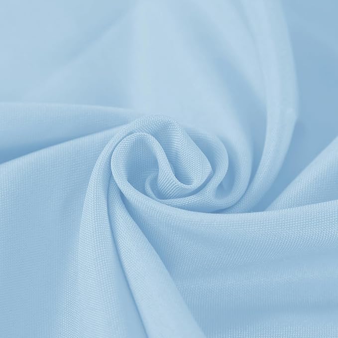 Fokitut 2 Pack Waterproof Round Tablecloth, 108 Inch, Stain Resistant and Wrinkle Polyester Table Cloth, Fabric Table Cover for Kitchen Dining, Wedding, Party, Holiday Dinner-Blue Mist
