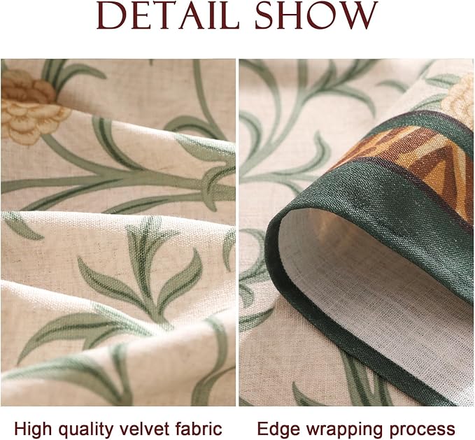 patdrea Vintage French Linen Tablecloth,Round,Diameter 67"-Botticelli | Elegant Table Cloth for Round Table,Sage Green Floral Vine Patterned,for Dining Room Tea Party Thanksgiving