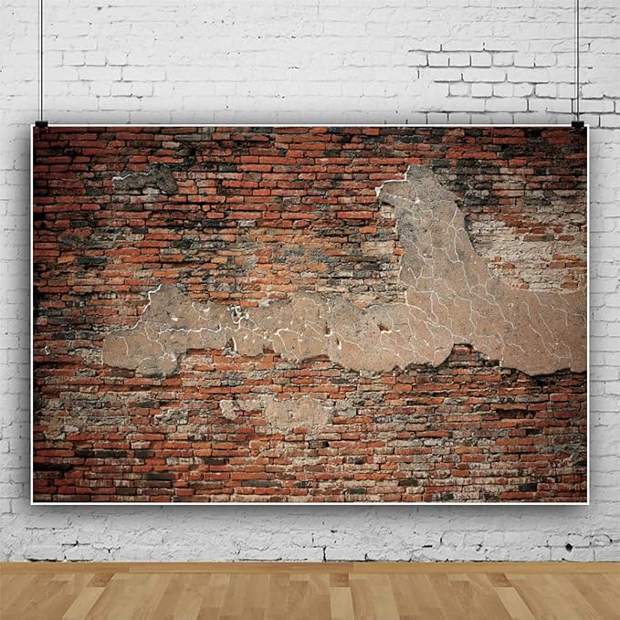 10x7ft Red Brick Wall Backdrop Vintage Old Stone Brick Photography Background Stone Wall Scene Retro Block Newborn Baby Adult Portrait Birthday Party Banner Photo Booth Studio Props