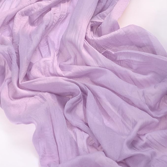 MLMC Lilac Purple Cheesecloth Table Runner 10ft Rustic Gauze Lavender Cheese Cloth Table Runner Spring Centerpiece 35x120 Inches for Romantic Wedding Bridal Baby Shower Birthday Decor