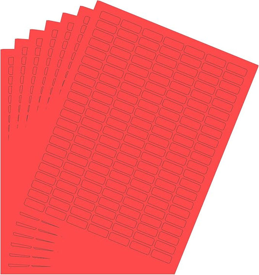 Red Sticker Label Sheets Bulk Printable Paper Labels 1 inch x 0.375 inch - 1540 Pack, 10 Sticker Sheets for Laser/Inkjet Printers with Template Included by Royal Green