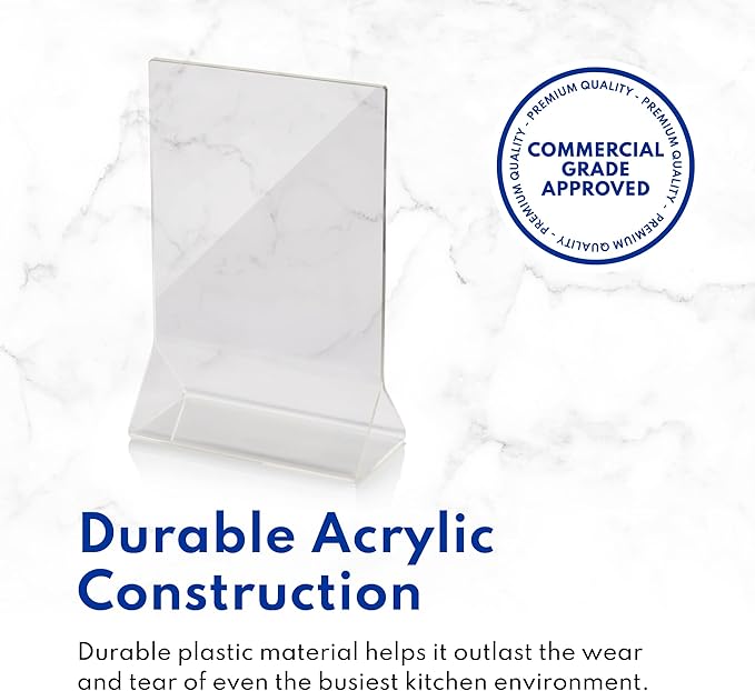 New Star Foodservice 22940 Acrylic Table Menu Card Holder, 4 by 6-Inch, Clear, Set of 12