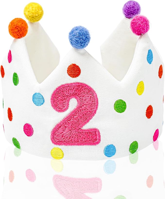 Personalized Hand Embroidered Birthday Hats Unique Happy Birthday Crowns Cute Party Hat for Boy Girl Fit All Ages