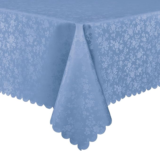 Smiry Rectangle Table Cloth, Waterproof Heavy Duty Vinyl Tablecloths, Wipeable Washable Table Cover for Kitchen and Dining Room (Haze Blue, 52" X 70")