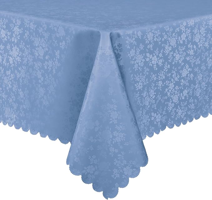 Smiry Rectangle Table Cloth, Waterproof Heavy Duty Vinyl Tablecloths, Wipeable Washable Table Cover for Kitchen and Dining Room (Haze Blue, 60" X 84")