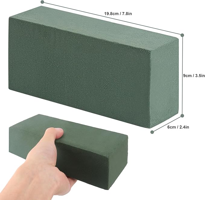 IHDYPPEW 16 PCS Green Floral Foam Blocks, 7.8"L x 2.4"W x 3.54"H Floral Foam for Flower Arrangements, Dry and Wet Florist Foam for Flowers, Flower Foam Bricks for Flowers Business, Outdoor, Weddings