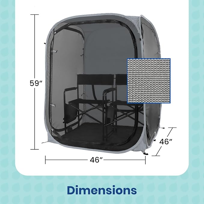 Under the Weather WeatherPod Tank MyPod™ Mesh 1-2 Person Pop-Up Screen Tent Pod - The Original Shark Tank - Keeps Out Bugs, Mosquitos with UPF 50 Sun Protection