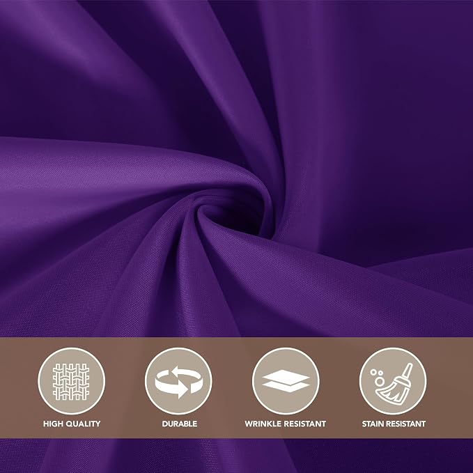 sancua Purple Tablecloths for 6 Foot Rectangle Tables, 8 Pack - Washable Polyester Fabric Table Cloth for Halloween Party, Wedding Birthday, Banquet Reception, 54x108 Inch
